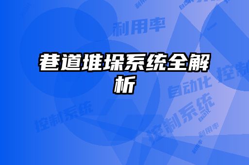 巷道堆垛系统全解析