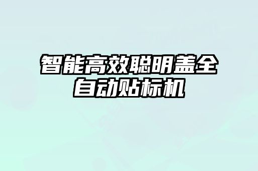 智能高效聪明盖全自动贴标机