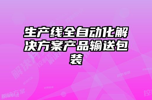 生产线全自动化解决方案产品输送包装