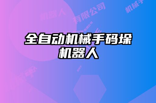 全自动机械手码垛机器人