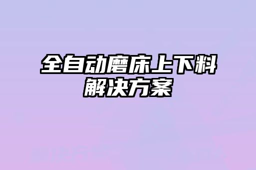 全自动磨床上下料解决方案