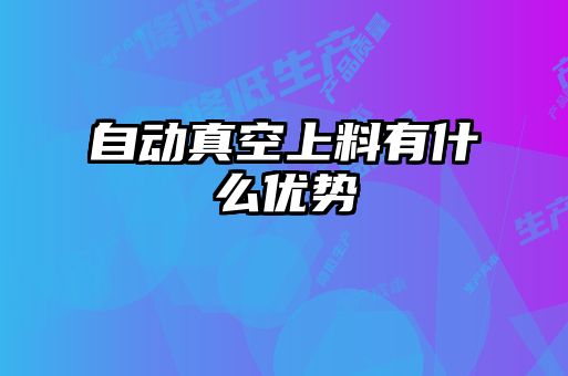 自动真空上料有什么优势
