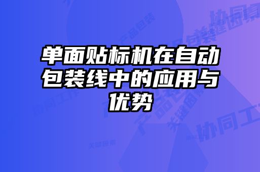 单面贴标机在自动包装线中的应用与优势