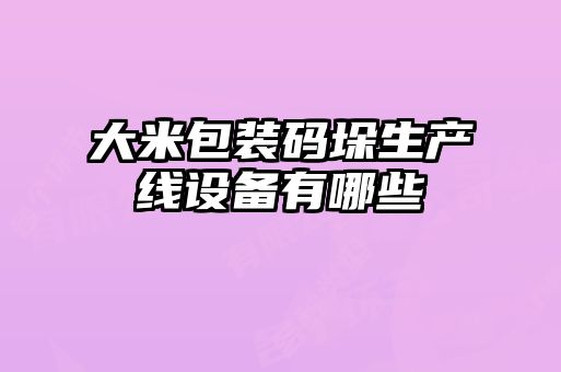 大米包装码垛生产线设备有哪些