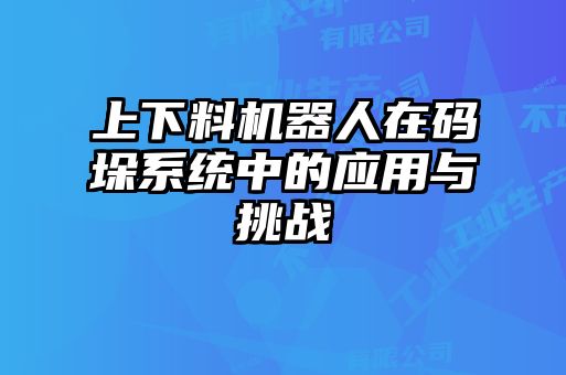 上下料机器人在码垛系统中的应用与挑战