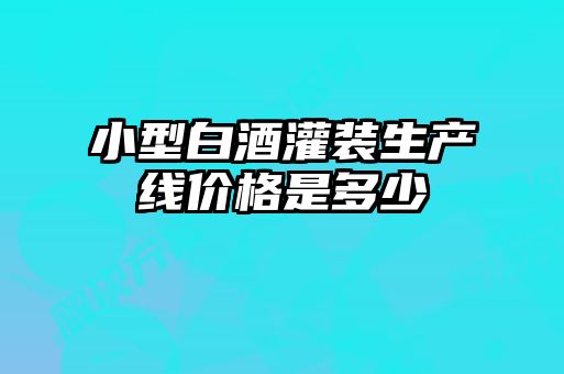小型白酒灌装生产线价格是多少