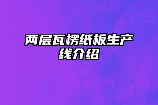 两层瓦楞纸板生产线介绍