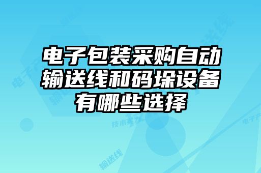 电子包装采购自动输送线和码垛设备有哪些选择