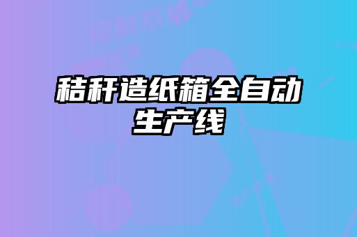 秸秆造纸箱全自动生产线