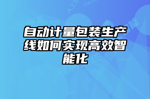 自动计量包装生产线如何实现高效智能化