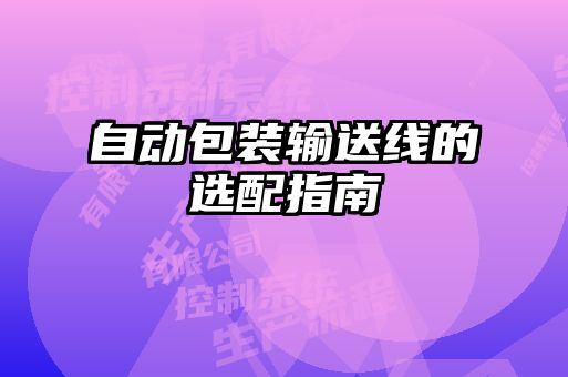 自动包装输送线的选配指南