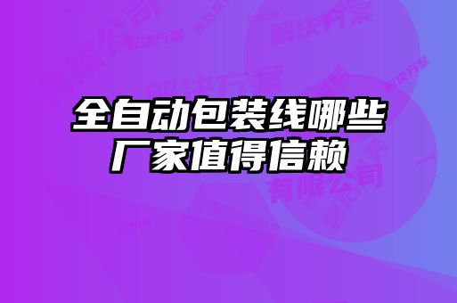 全自动包装线哪些厂家值得信赖