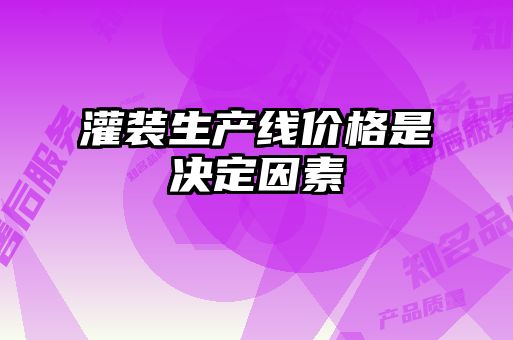 灌装生产线价格是决定因素