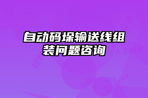 自动码垛输送线组装问题咨询