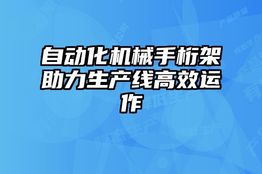 自动化机械手桁架助力生产线高效运作