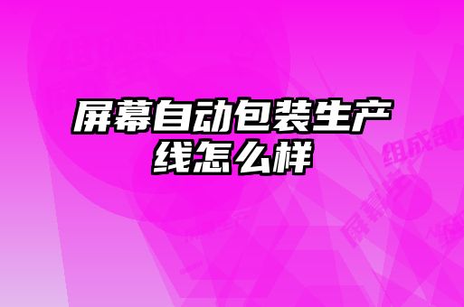 屏幕自动包装生产线怎么样