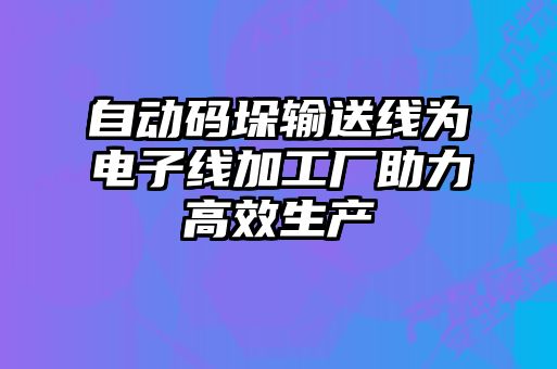 自动码垛输送线为电子线加工厂助力高效生产