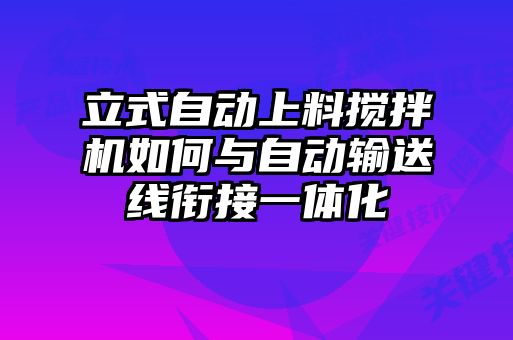 立式自动上料搅拌机如何与自动输送线衔接一体化