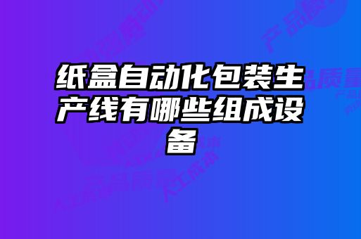 纸盒自动化包装生产线有哪些组成设备
