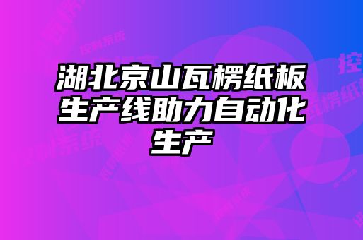 湖北京山瓦楞纸板生产线助力自动化生产
