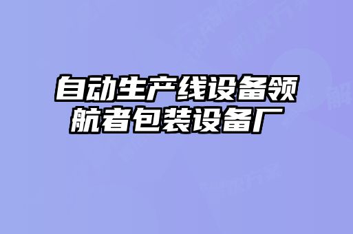 自动生产线设备领航者包装设备厂