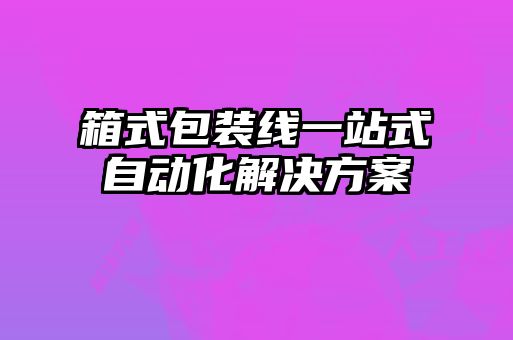 箱式包装线一站式自动化解决方案