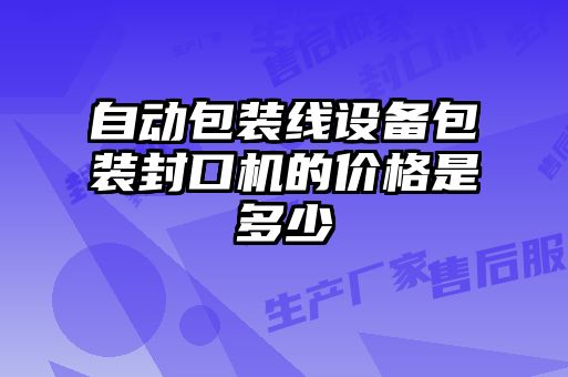 自动包装线设备包装封口机的价格是多少