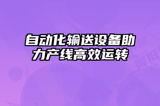 自动化输送设备助力产线高效运转