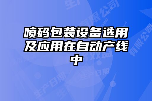 喷码包装设备选用及应用在自动产线中