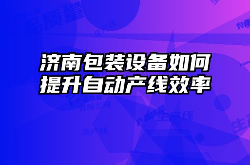 济南包装设备如何提升自动产线效率