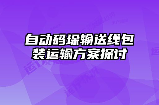 自动码垛输送线包装运输方案探讨