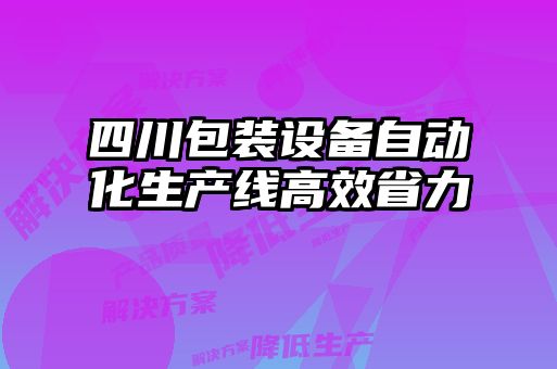 四川包装设备自动化生产线高效省力