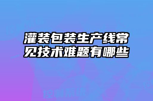 灌装包装生产线常见技术难题有哪些