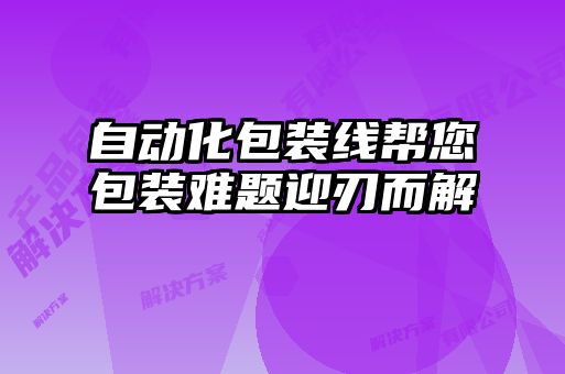 自动化包装线帮您包装难题迎刃而解