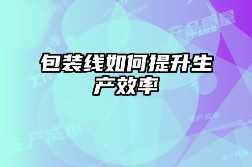 包装线如何提升生产效率