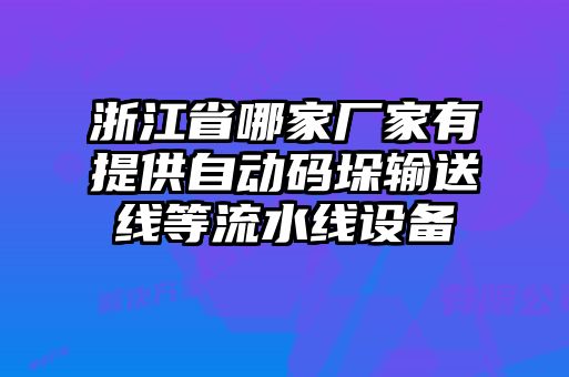 浙江省哪家厂家有提供自动码垛输送线等流水线设备