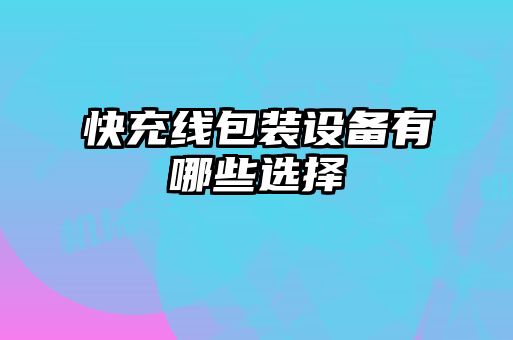 快充线包装设备有哪些选择
