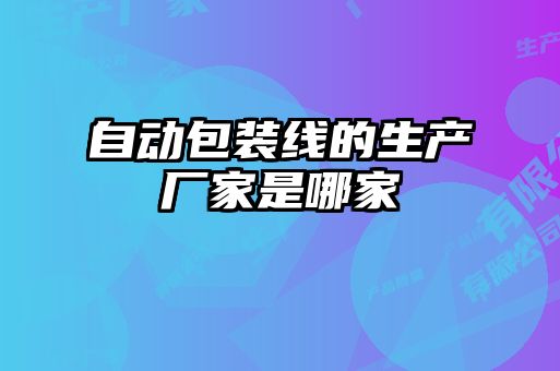 自动包装线的生产厂家是哪家