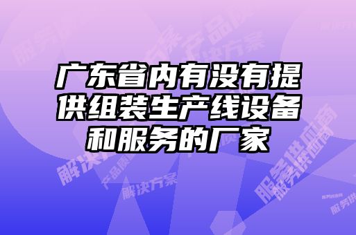 广东省内有没有提供组装生产线设备和服务的厂家