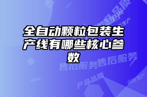 全自动颗粒包装生产线有哪些核心参数