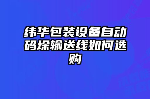纬华包装设备自动码垛输送线如何选购