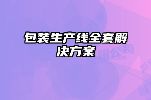 包装生产线全套解决方案