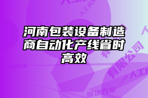 河南包装设备制造商自动化产线省时高效