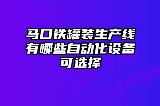 马口铁罐装生产线有哪些自动化设备可选择