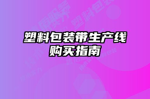 塑料包装带生产线购买指南
