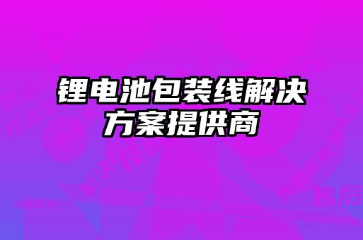 锂电池包装线解决方案提供商