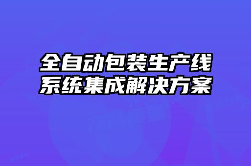 全自动包装生产线系统集成解决方案